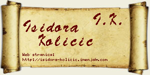 Isidora Količić vizit kartica